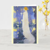 Carte Femme Art Nouveau avec Calla Lilies (Fleur jaune)