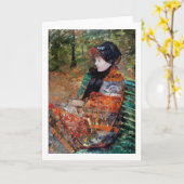 Carte Femme assise sur le banc, Mary Cassatt (Fleur jaune)