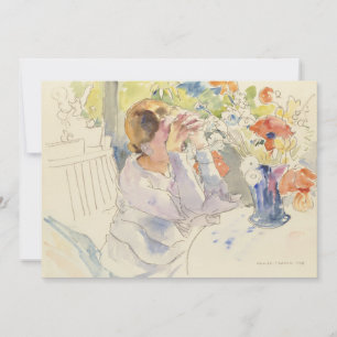 Carte Femme au bouquet de fleurs Philipp Franck