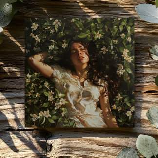 CARTE FEMME AUX FLEURS