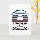 Carte Femme avec cadeau drôle d'hélicoptère Maman (Fleur jaune)