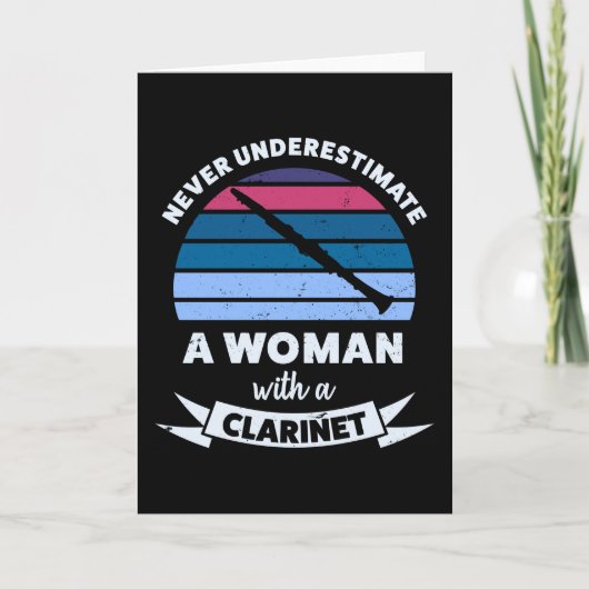 Carte Femme avec Clarinet Funny Maman Cadeau (Devant)