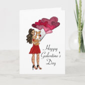 Carte Femme avec Corgi Galantine's Day Greeting (Devant)