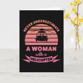 Carte Femme avec des cadeaux drôles d'hélicoptère maman (Fleur jaune)