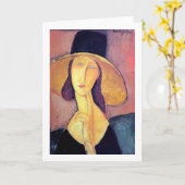 Carte Femme avec grand Casquette, Modigliani (Fleur jaune)