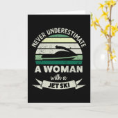 Carte Femme avec Jet Ski Drôle de bateau Cadeaux maman (Fleur jaune)