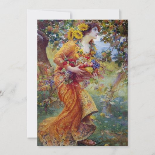 Carte Femme avec les récoltes d'été (Devant)