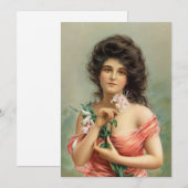 Carte Femme avec Lily | Louis Prang & Co. (Devant / Derrière)