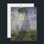 Carte Femme avec parasol par Claude Monet, Art Vintage<br><div class="desc">La promenade, Camille Monet et Son Fils Jean (Femme avec un Parasol) (1875) de Claude Monet est une vintage peinture impressionniste de famille de portrait. Une mère se promène avec son jeune enfant dans un champ ou dans une prairie printanière. Elle tient un parasol et porte une belle robe qui...</div>