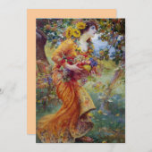 Carte Femme avec récolte estivale (Devant / Derrière)