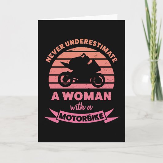 Carte Femme avec un cadeau drôle de moto Femme (Devant)