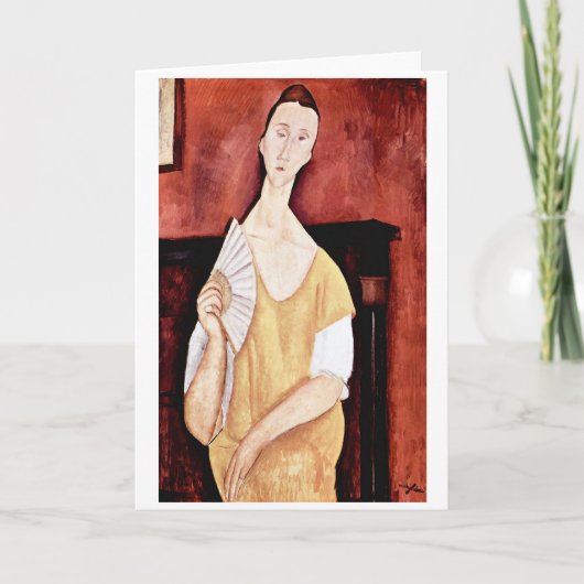 Carte Femme avec ventilateur, Modigliani (Devant)