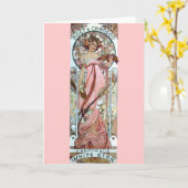 Carte femme blanche de champagne d'étoile d'art déco de (Fleur jaune)