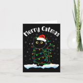 Carte Femme Catmas Chat portant un chapeau de Père Noël (Devant)