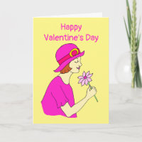 Femme Chapeau Rose Saint-Valentin