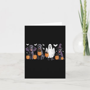 Carte Femme Chien Labrador Noir Mignon Halloween Citroui