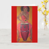 Carte "Femme Conga" (Fleur jaune)