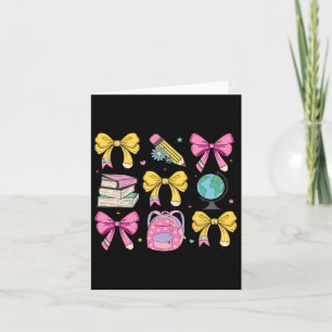 Carte Femme Coquette Pink Bow Ribbons crayon application