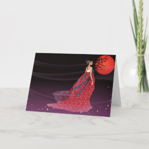 Carte Femme coréenne portant un hanbok