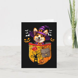 Carte Femme Corgi en sorcière à Poc Halloween propriétai