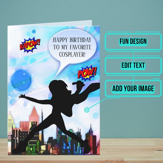 Carte Femme Cosplayer Anniversaire Sentimental