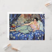 Carte Femme dans la chambre Bleue (par Suzanne Valadon) (Devant/Arrière en situation)