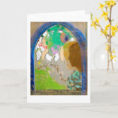Carte Femme dans la fenêtre, Redon (Fleur jaune)