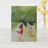 Carte Femme dans la robe I de point de polka (Fleur jaune)