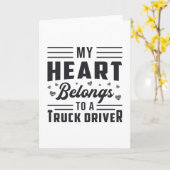 Carte Femme de camion Mon coeur appartient à un conducte (Fleur jaune)
