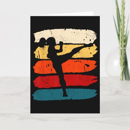Carte Femme de kickboxing Kickboxeuse Karaté Boxe Combat (Devant)