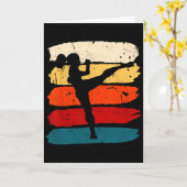 Carte Femme de kickboxing Kickboxeuse Karaté Boxe Combat (Fleur jaune)