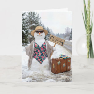 Carte Femme de neige d'anniversaire faisant de l'auto-st