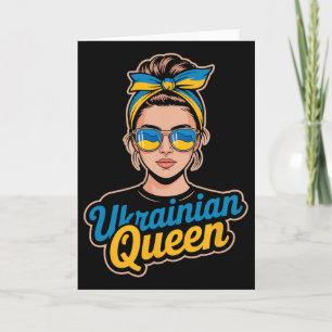 Carte Femme de style rétro ukrainien Graphisme Fierté cu