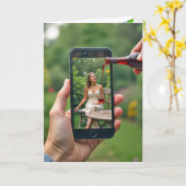 Carte Femme Du Smartphone Avec Pourboire Du Vin (Fleur jaune)