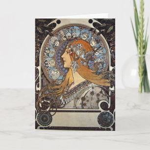 Carte Femme du Zodiac par Alphonse Mucha - Art Nouveau