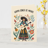 Carte Femme éditable avec guitare Joyeux Cinco de Mayo (Fleur jaune)