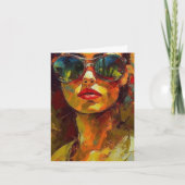 Carte Femme en lunettes de soleil, toutes les occasions (Devant)