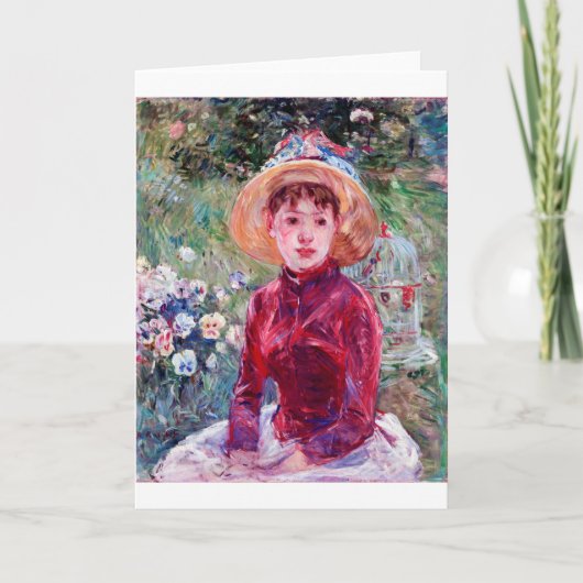 Carte Femme en rouge, Berthe Morisot (Devant)