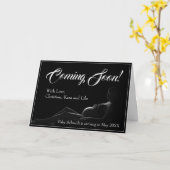 Carte Femme enceinte - Bientôt, Annonce de bébé (Fleur jaune)