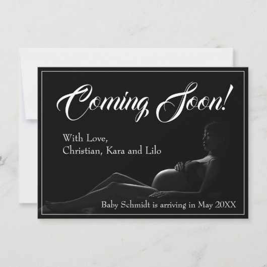 Carte Femme enceinte - Bientôt, Annonce de bébé (Devant)