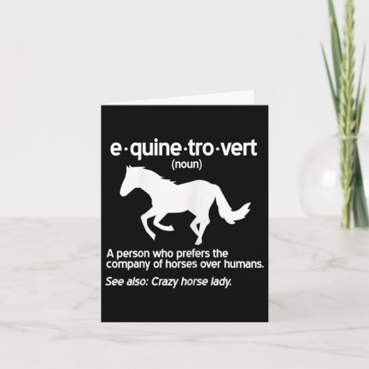 Carte Femme Equinetrovert Définition Cheval Equin Lady (Devant)