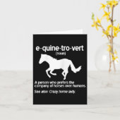 Carte Femme Equinetrovert Définition Cheval Equin Lady (Fleur jaune)