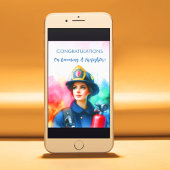 Carte Femme Félicitations Pompier