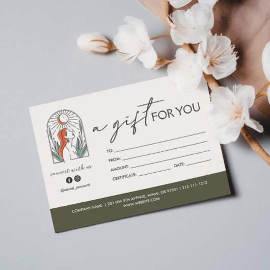 Carte Femme Feuille Moon Arch cadeau pour vous