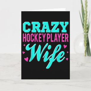 Carte Femme folle de joueur de hockey Champ de hockey su