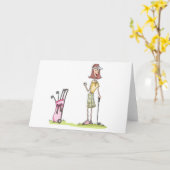 Carte Femme Golfer (Fleur jaune)