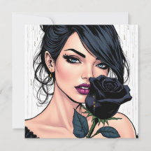Femme gothique lunatique avec Rose Esthétique somb