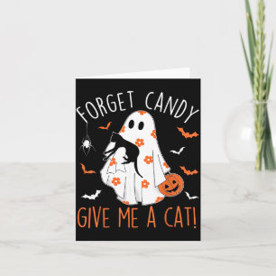 Carte Femme Halloween Chat Noir Oublie Bonbons Donnez Un