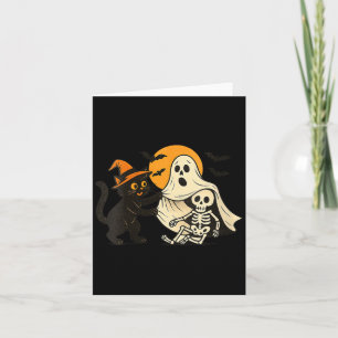 Carte Femme Halloween Vintage Chat Noir Révélateur