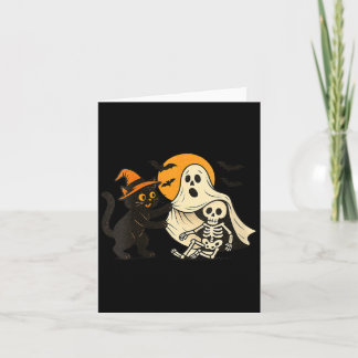 Carte Femme Halloween Vintage Chat Noir Révélateur